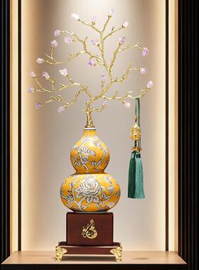 紫气来入玄件关手绘东葫芦摆招财客厅户电视柜装饰66554品乔迁新