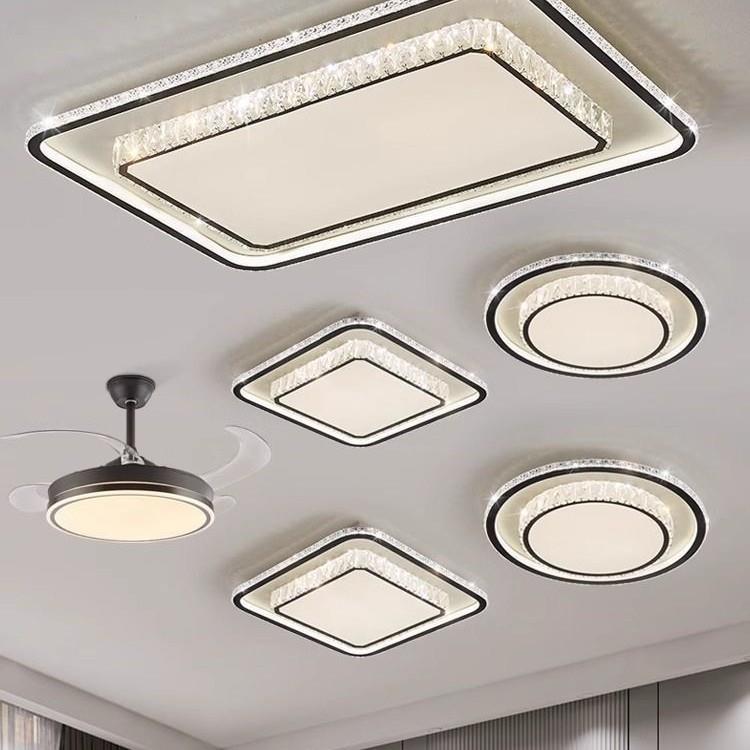 广东中山现代简约客厅大气水晶灯具L21ED吸卧室顶灯合新款组套餐