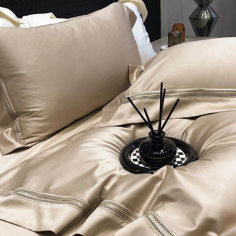 高档轻奢意式120S匹马棉四件套纯色简约婚庆结婚备婚套件裸睡床品,特色手工艺,其他特色工艺品,淘宝优惠券,粉丝福利购,淘宝优惠卷