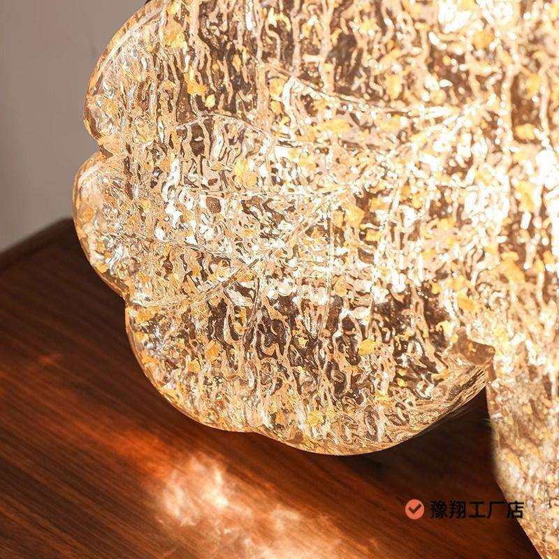 中古法式吸顶灯花朵灯复古卧室灯树脂轻奢护眼主卧室灯四叶草