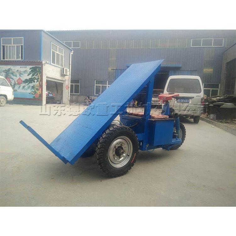 手摇自卸电动拉砖车 建筑工地空心砖背砖车 骑行式拉砖翻斗车