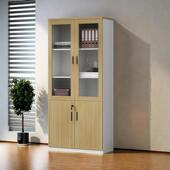 公简室木制文件柜LP 55带锁档案资料柜约办带门璃玻书柜落地收纳