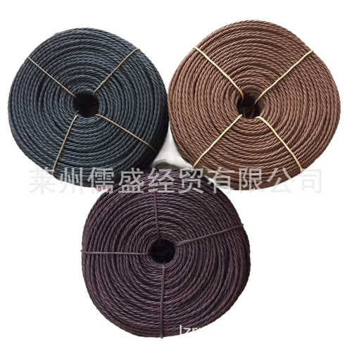 厂家供应4mm5mm6mm三股牛皮纸绳防水三股纸绳DIY纸藤编织绳纸绳