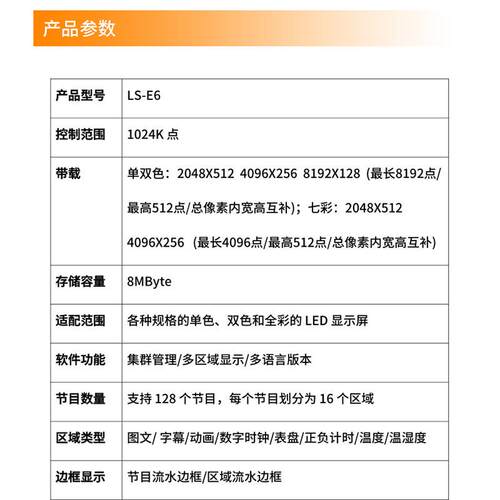 灵信E6控制卡滚动广告屏走字LED显示屏单双色全彩网口控制卡