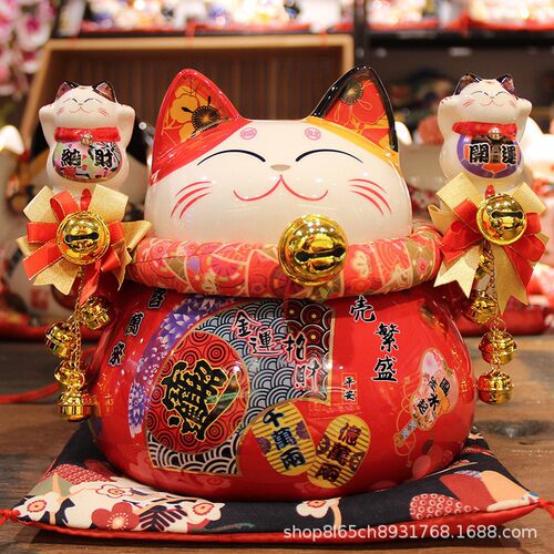福缘猫储蓄罐儿童创意存钱罐家居礼品招财猫摆件陶瓷招财猫