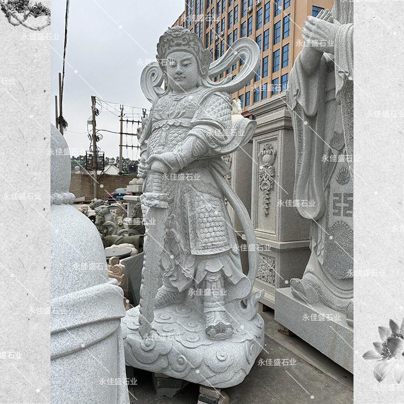 韦陀菩萨伽蓝左右护法佛像尊者石雕神像韦驮站像寺庙供奉摆件