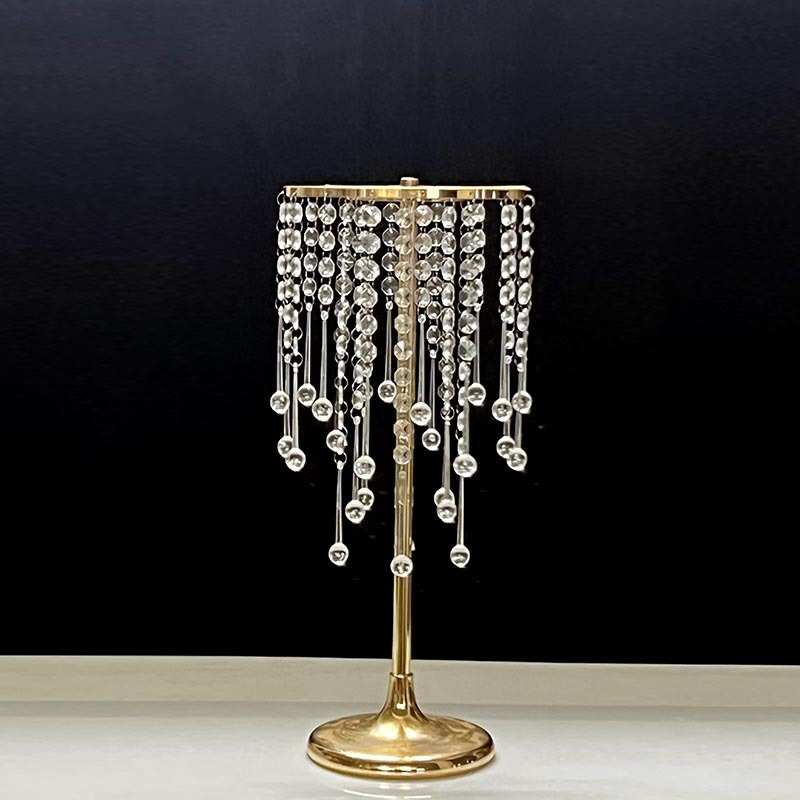 新款婚庆道具金色水晶路引婚礼美陈宴会厅布置创意花艺装饰品