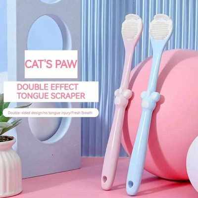 2PCS Tongue Scrubber Cat Claw Cute Brush Tongue Scraper Mout