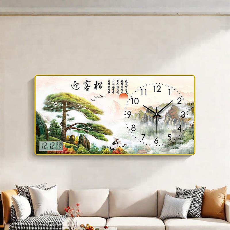 钟表挂钟客厅家用时尚静音时钟创意挂墙简约挂表日历钟