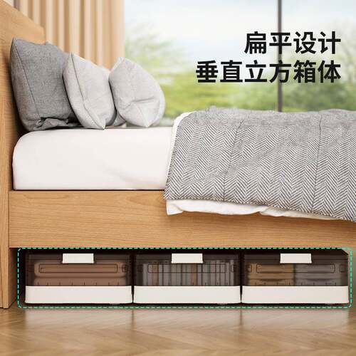 马逊家用折床底收纳箱衣叠服衣物整理箱塑WO-HE076轮料带防亚尘床