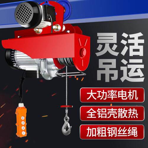 电动葫芦220V带跑车0.5吨1龙门架吊机家用小型提升机升降起重机