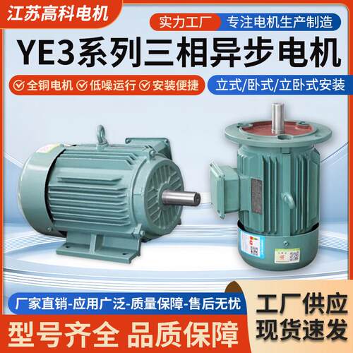 三相异步电动机380v电机0.751.11.534WYE3高效节能全铜电机