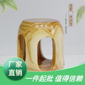 茶台木墩圆凳根雕树桩凳子整体香樟凳茶桌实木凳子凳子墩子木鼓木