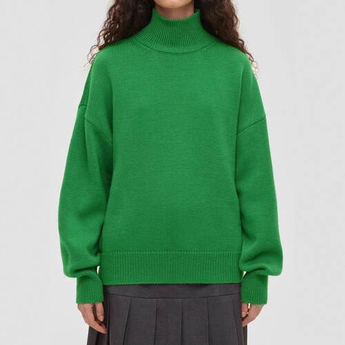 Large size sweater, high neck sweater, knitted sweater,