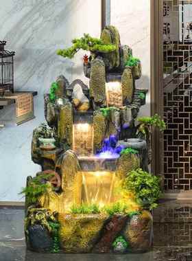 大型假山流水喷泉庭院装饰院子户外室内花园鱼池造景山水景观瀑布