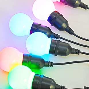 热销G50幻彩球泡E27超声灯串户外防水LED太阳能灯串庭院灯