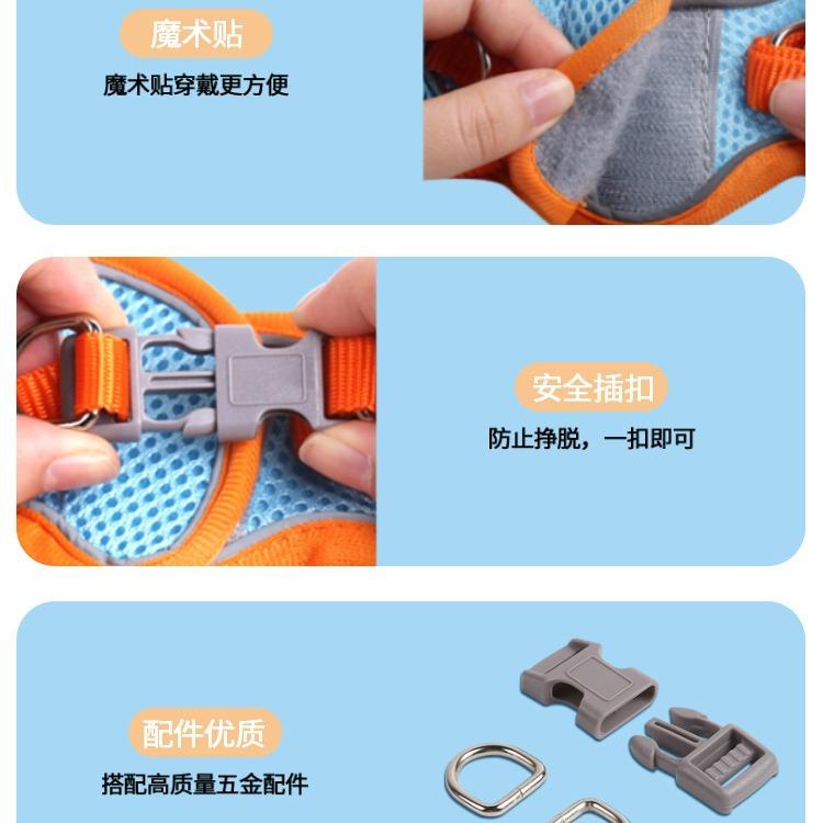 狗狗牵引绳遛狗小型犬小狗绳子泰迪比熊幼犬网红猫咪背心式胸背带