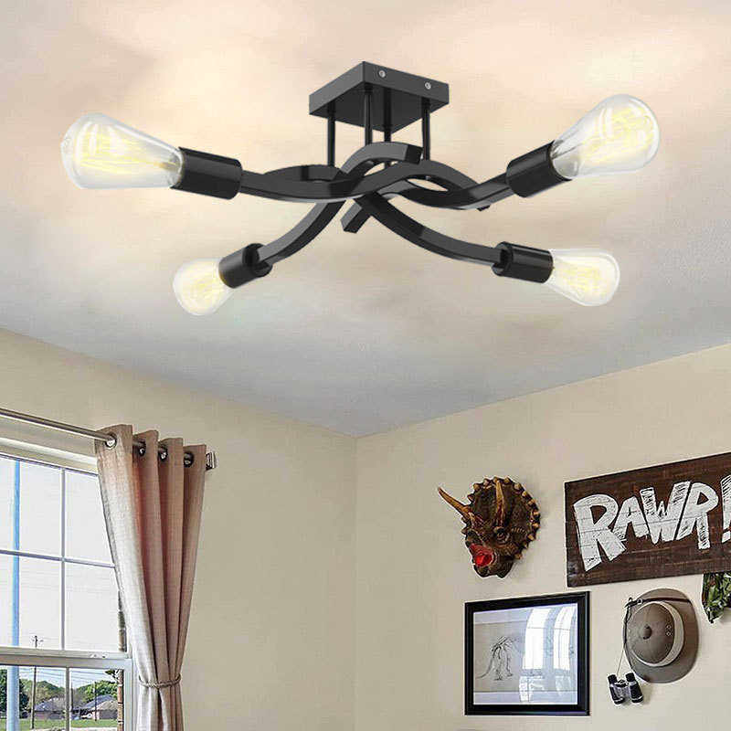 跨境美式亚马逊铁艺吸顶灯客厅卧室餐厅走廊过道玄关简约复古灯具,家装灯饰光源,智能吸顶灯,淘宝优惠券,粉丝福利购,淘宝优惠卷