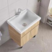 洗衣池带搓板家用一体柜小户型阳台实木洗衣柜单柜陶瓷洗衣台盆槽