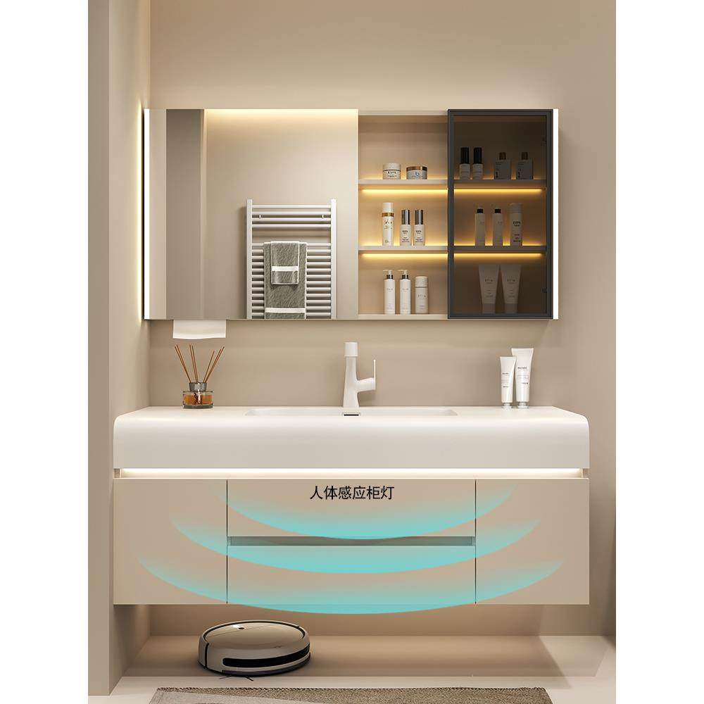 浴室柜组合可丽耐一体无缝盆肤感智能卫生间洗漱台洗脸手盆卫浴柜