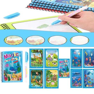 Hot Sale Reusable Magic Water Drawing Coloring Book Kids Sen