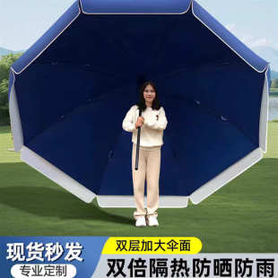 遮阳伞户外广告太阳伞摆摊印刷伞双层沙滩室外广告 双加强骨伞