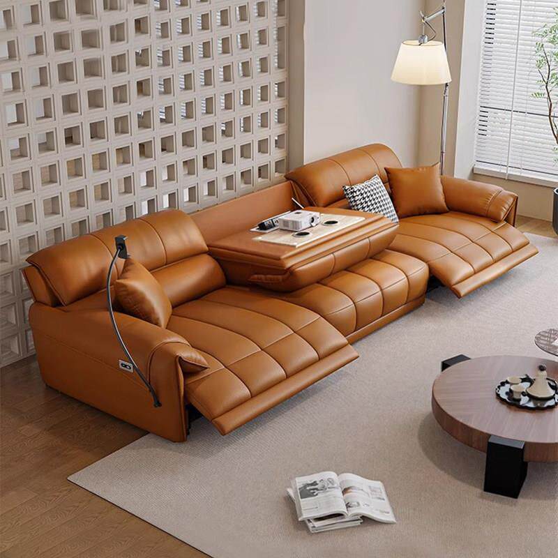 头等太空功能舱电动真皮沙发客厅头层牛皮现代简约直排零靠墙沙发
