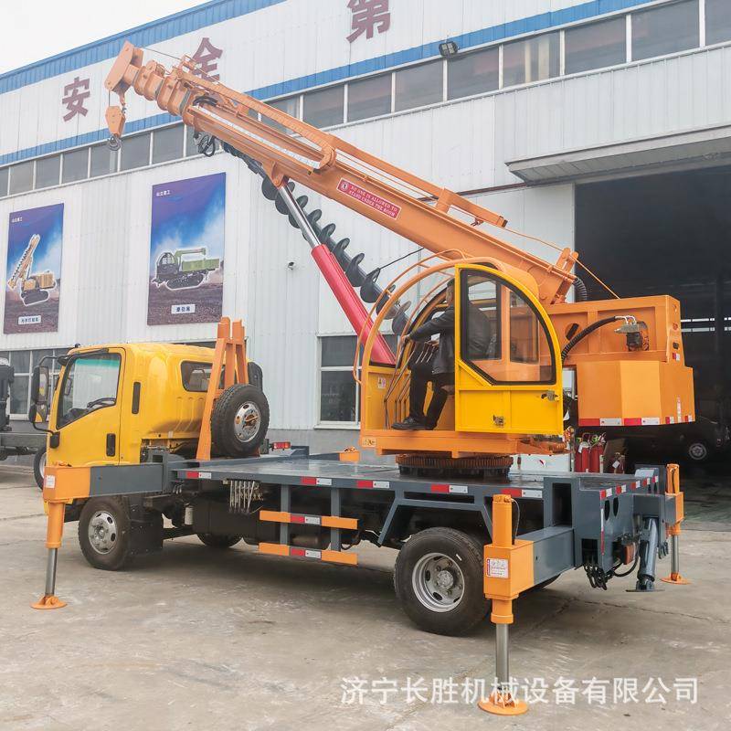 汽车吊钻一体机独立上操作台吊钻两用车可吊可钻立杆引孔钻机