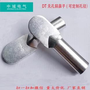 光板不打孔铜鼻子 无孔铜接线鼻子DT光板铜线鼻可按孔径大小