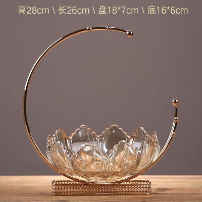 正品欧中式果盘美式桌水果盘茶式几装饰品水晶玻璃餐客厅果盘摆新