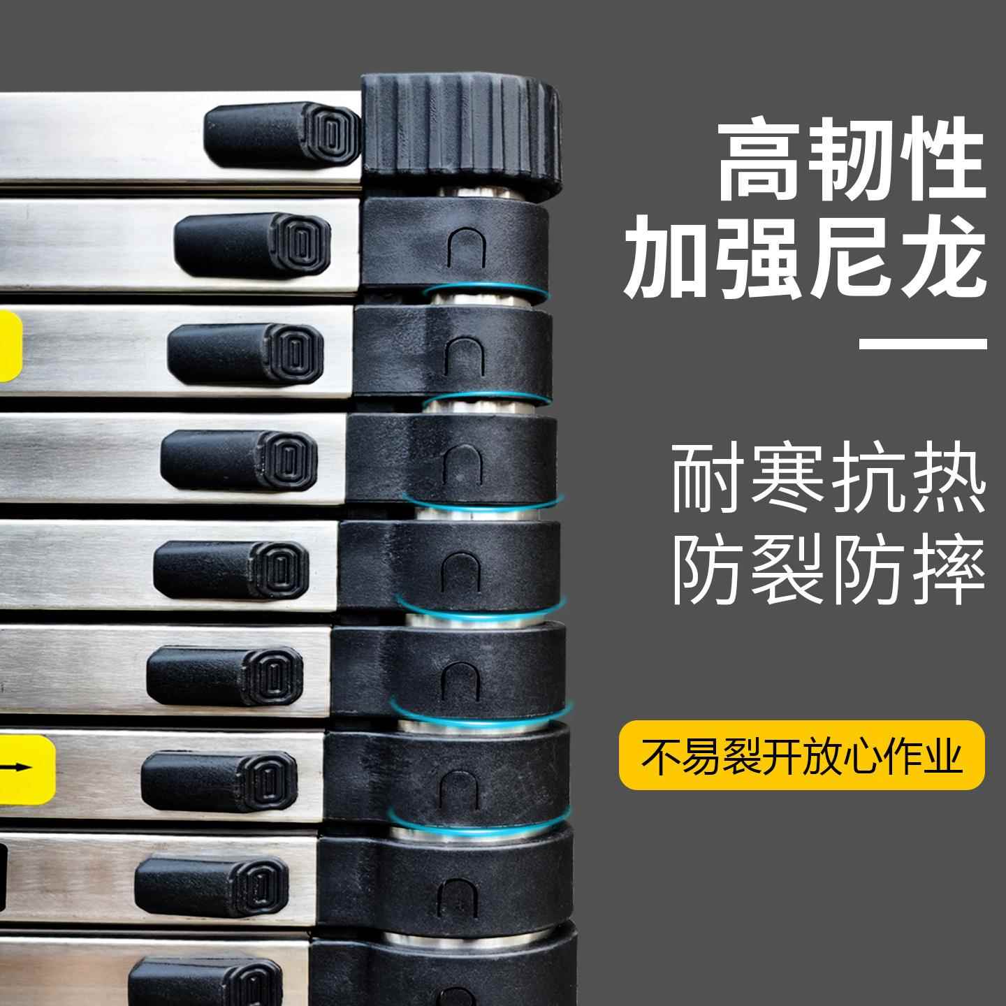 开叠疆不锈钢伸缩梯子加厚竹梯KJ-AE1用室内便携铝家梯折升节降楼
