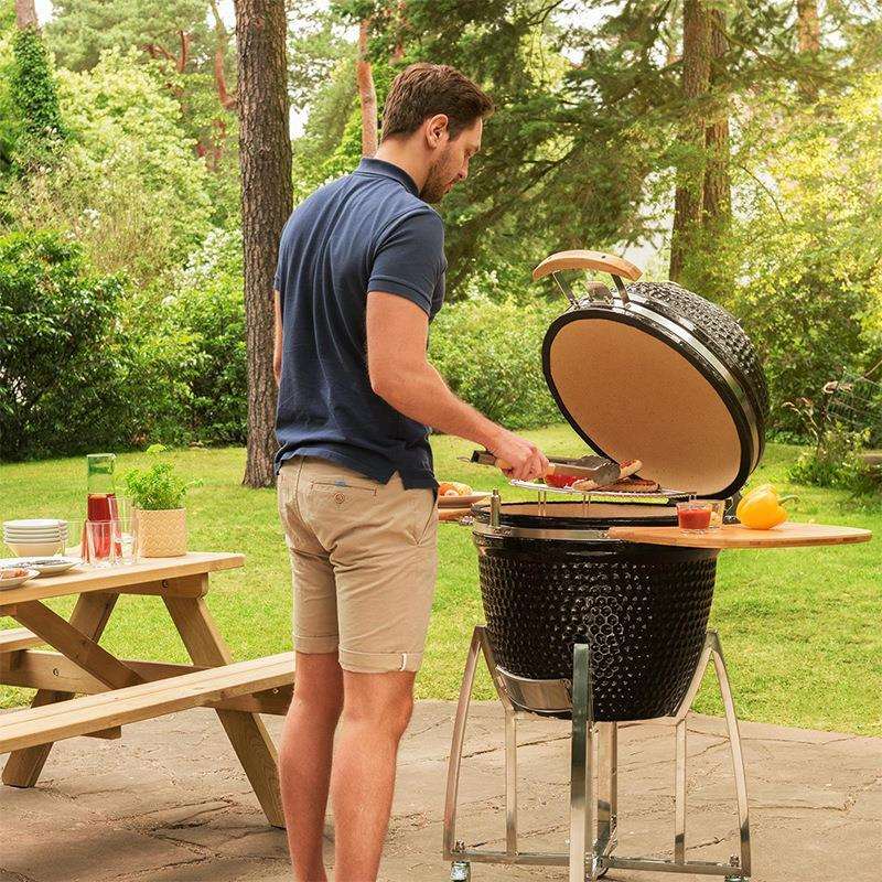 美式BBQ陶瓷烧烤炉商用厨具21英寸烟熏炉KamadoGrill户外休闲