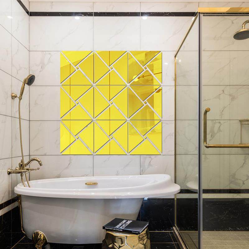 餐厅墙面装饰墙贴创意镜子贴纸3d立体客厅电视背景墙自粘镜面墙贴