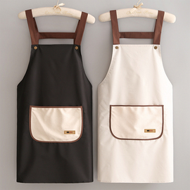 防油防水围裙定制logo印字上班工作服女简约厨房家用做饭围腰