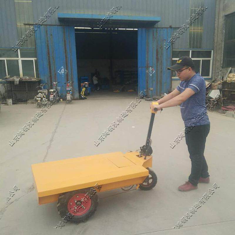 建筑工地加气砖运输车三轮电动平板手推车室内装修搬运拉砖车