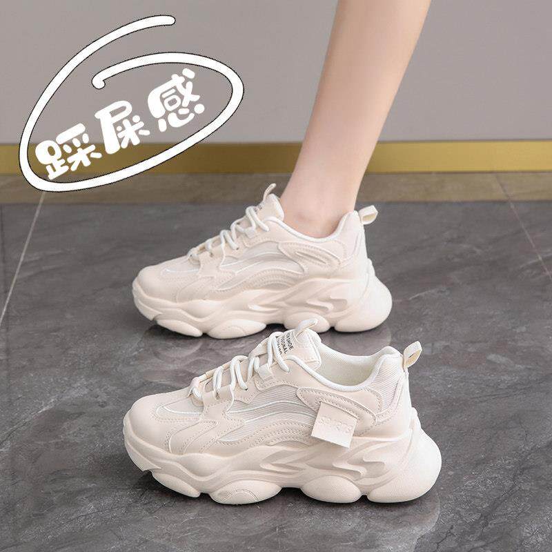 韩国潮牌老爹鞋女2025新款秋冬季厚底休闲保暖加绒显脚小运动棉鞋