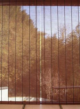 竹窗帘竹卷帘办公室帘家隔断门帘新中冠满家纺式遮茶室阳台光用装