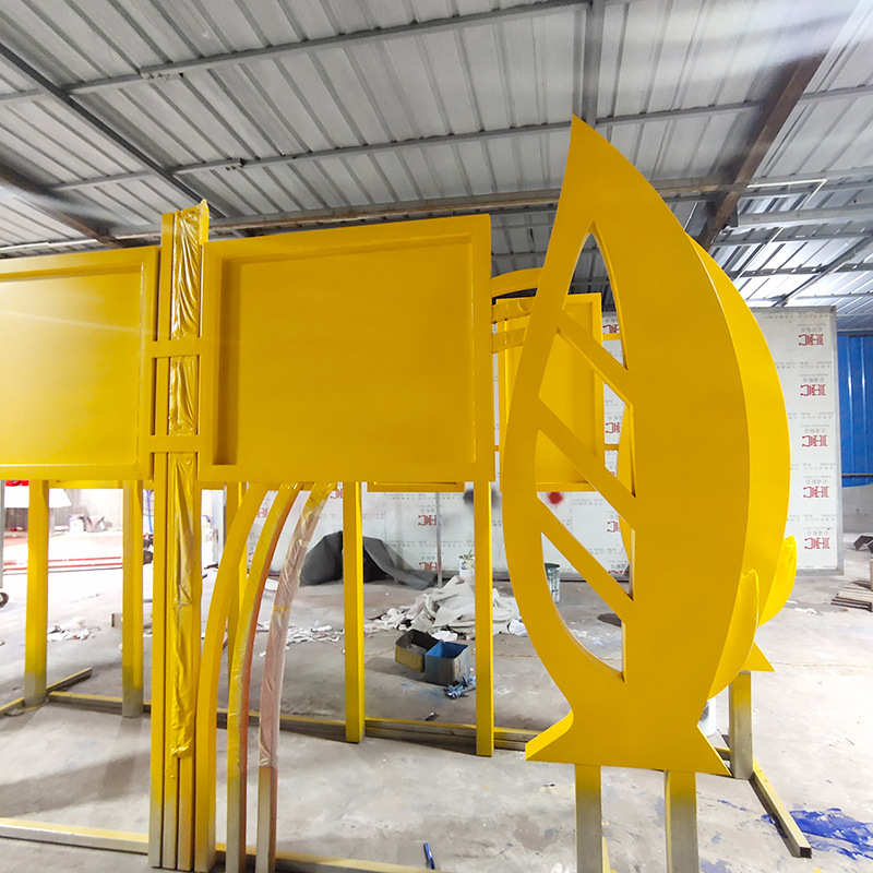 户外宣传栏广告牌校园文化宣传栏金属仿木纹烤漆公示栏来图制作