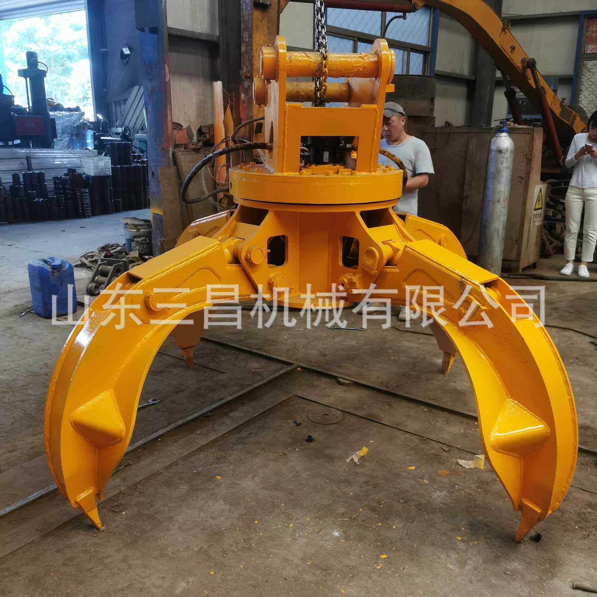 废钢废铁废料抓液压抓钢机梅花抓多瓣抓斗挖机属具三昌厂家定制