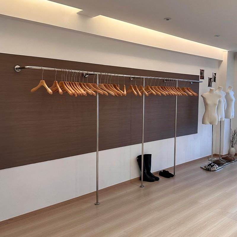 服装店不锈钢展示架定制男女装店货架陈列架子上墙壁挂衣架落地式,商业/办公家具,服装展示架,淘宝优惠券,粉丝福利购,淘宝优惠卷