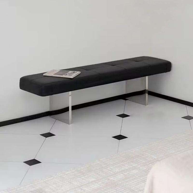 现代北欧轻奢意式衣帽间玄关换鞋凳床尾长条形简约家用沙发凳餐凳