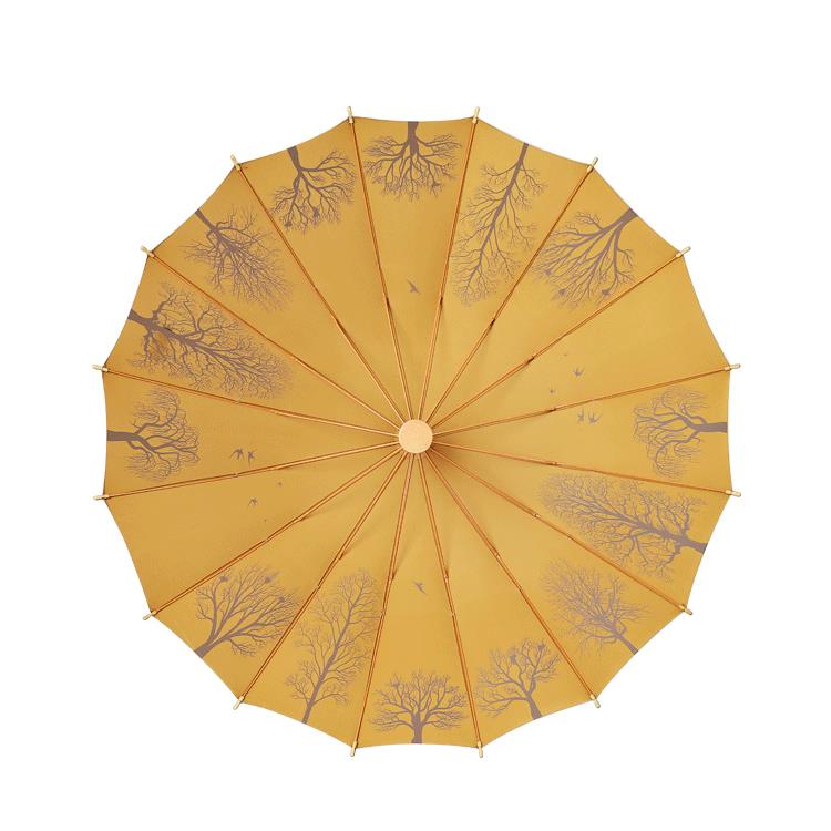 正品文艺覆16骨柄直杆伞长柄雨伞雨木两用广告伞古log晴o定制现货