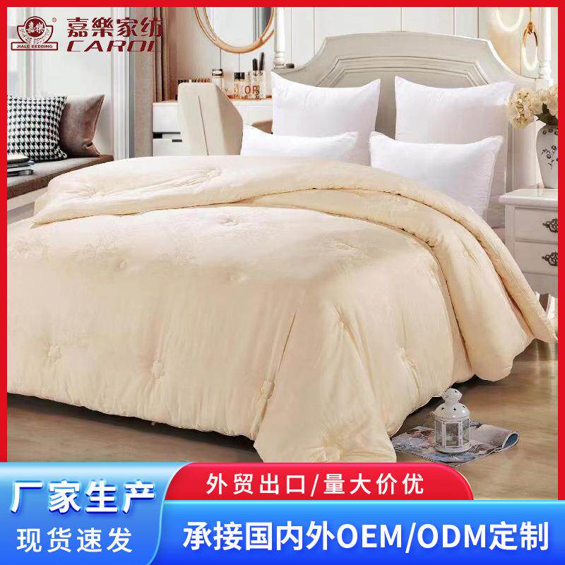 床上用品秋冬加厚保暖被芯莫代尔贡缎提花家用蚕丝被一件