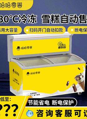 智能416L全自动冷冻售货机商用无人贩卖机24H智能雪糕自助售卖机