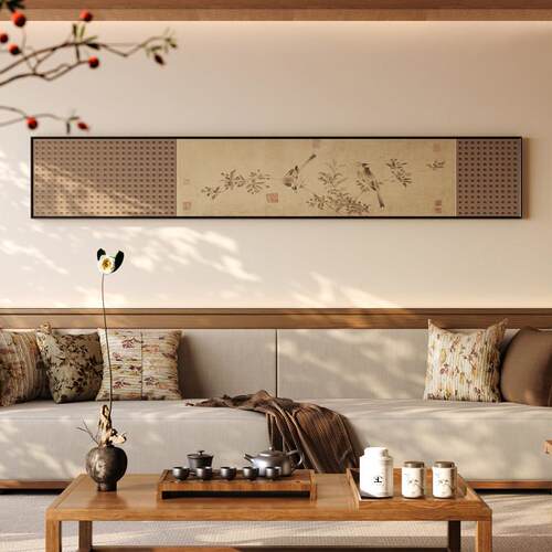 花鸟图宋氏美学客厅沙发背景墙挂画卧室床头装饰画办公室茶室壁画