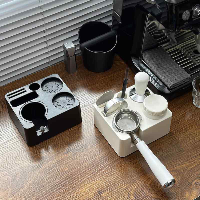 咖啡机配件底座布粉器套装意式布粉器压粉锤三件套咖啡机器具收纳