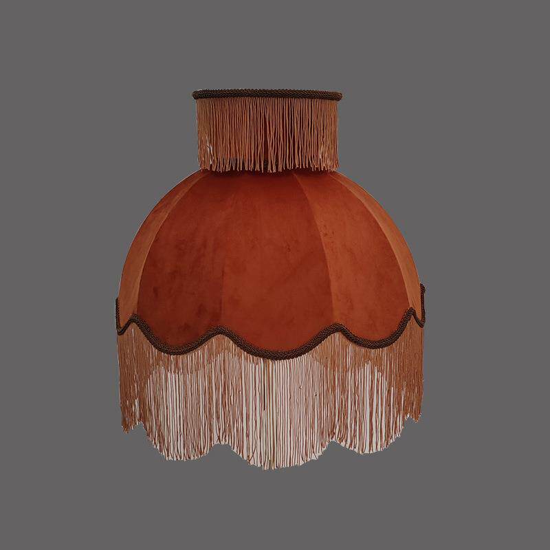 欧式现代手工艺焦糖色绒流苏花边灯罩酒店落地灯大号外壳