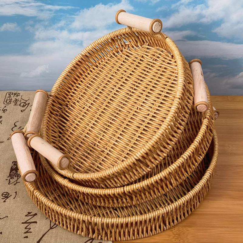 长方形托盘托盘面包藤筐脏衣篮