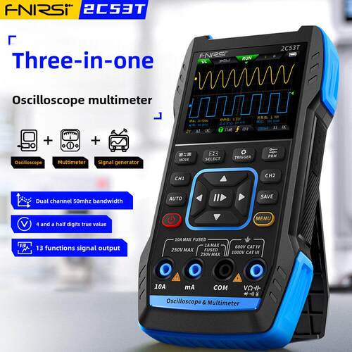 Fnirsi 2C53T双通道50米数字示波器4位半位数万用表信号发生器三