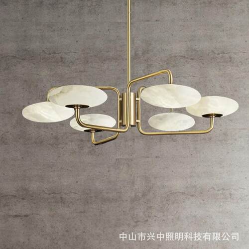 北欧后现代西班牙云石吊灯简约设计师别墅客厅卧室餐厅全铜灯具